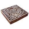 Peacock Decorative Stamps Wooden Textile Stamp Brown Printing Block