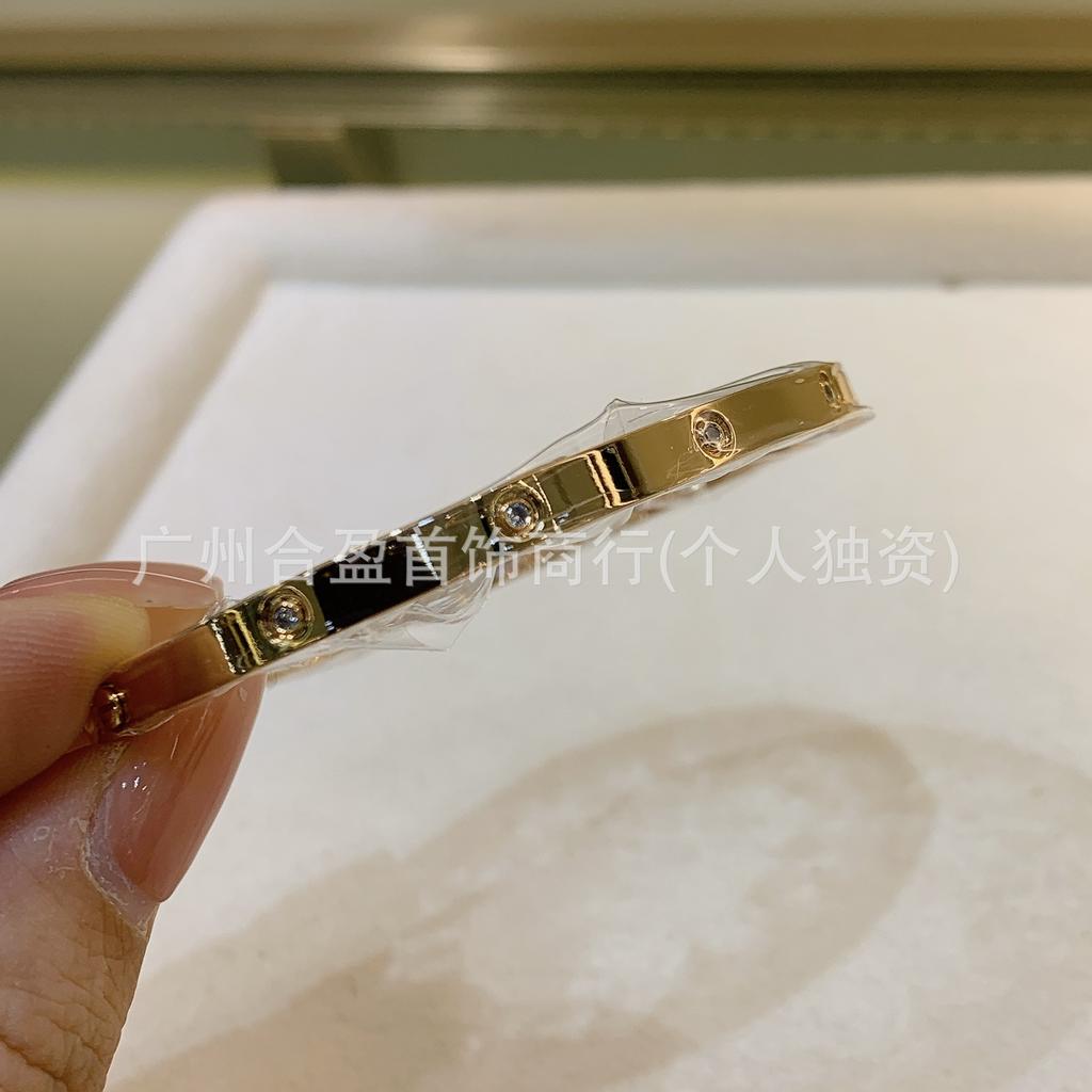 V Gold CNC High Version Love Bracelet Narrow Medium Wide Version New Women's Thick Plated 18K Rose Gold Couple Bracelet