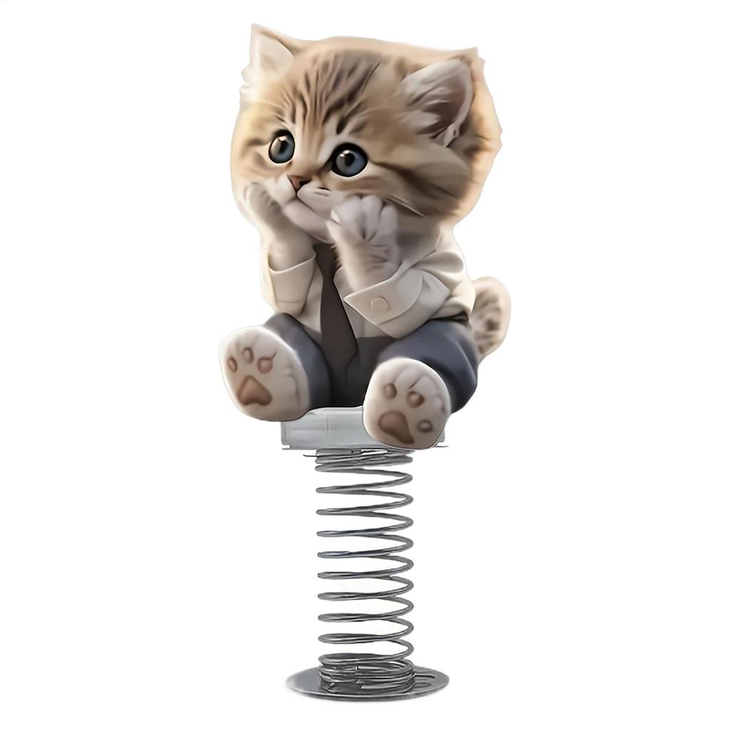 Dashboard Decor Cute Cat Bobble Car Dashboard Toy 2D Decorative Interior Accessories Shake Head Dancing Toy Funny Cute