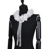 Elizabethan Chiffon Ruffle Collar Cuff Sleeves for Medieval Costume Detachable for Historical Reenactments and Event
