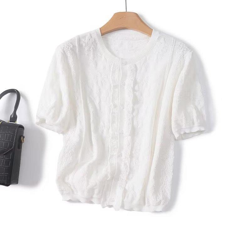 

Spring/Summer Women s Elegant Lace Knit Cardigan Top Small
