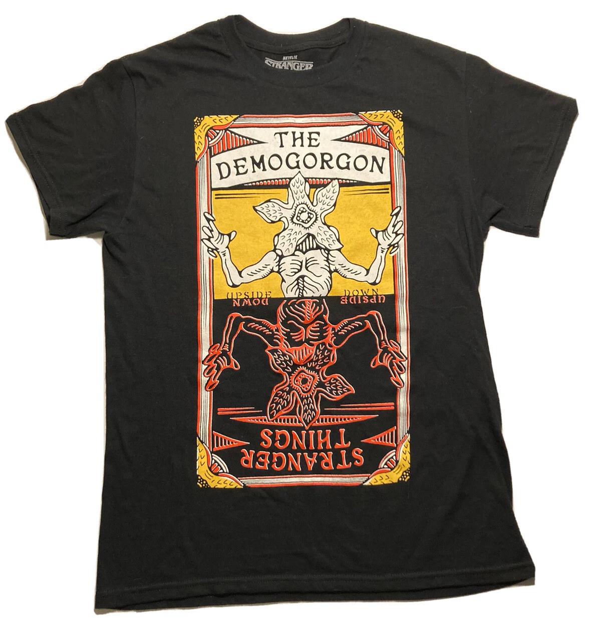 STRANGER THINGS The Demogorgon SMALL Black 100% Cotton T-shirt Mens Tees Top Netflix 100% Cotton NEW S