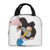 Linda Bolsa de Almuerzo Aislada de Topo Feliz Krtek para Niños, Nevera Escolar, Fiambrera Térmica, Bolsa de Mano, Contenedor Portátil para Almuerzo
