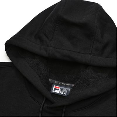 Fila ORIGINALE Classic Loose Fit Logo Casual Hooded Long Sleeved Thickened And Fleece Lined American Vintage Sweatshirt F51U248298F-BK