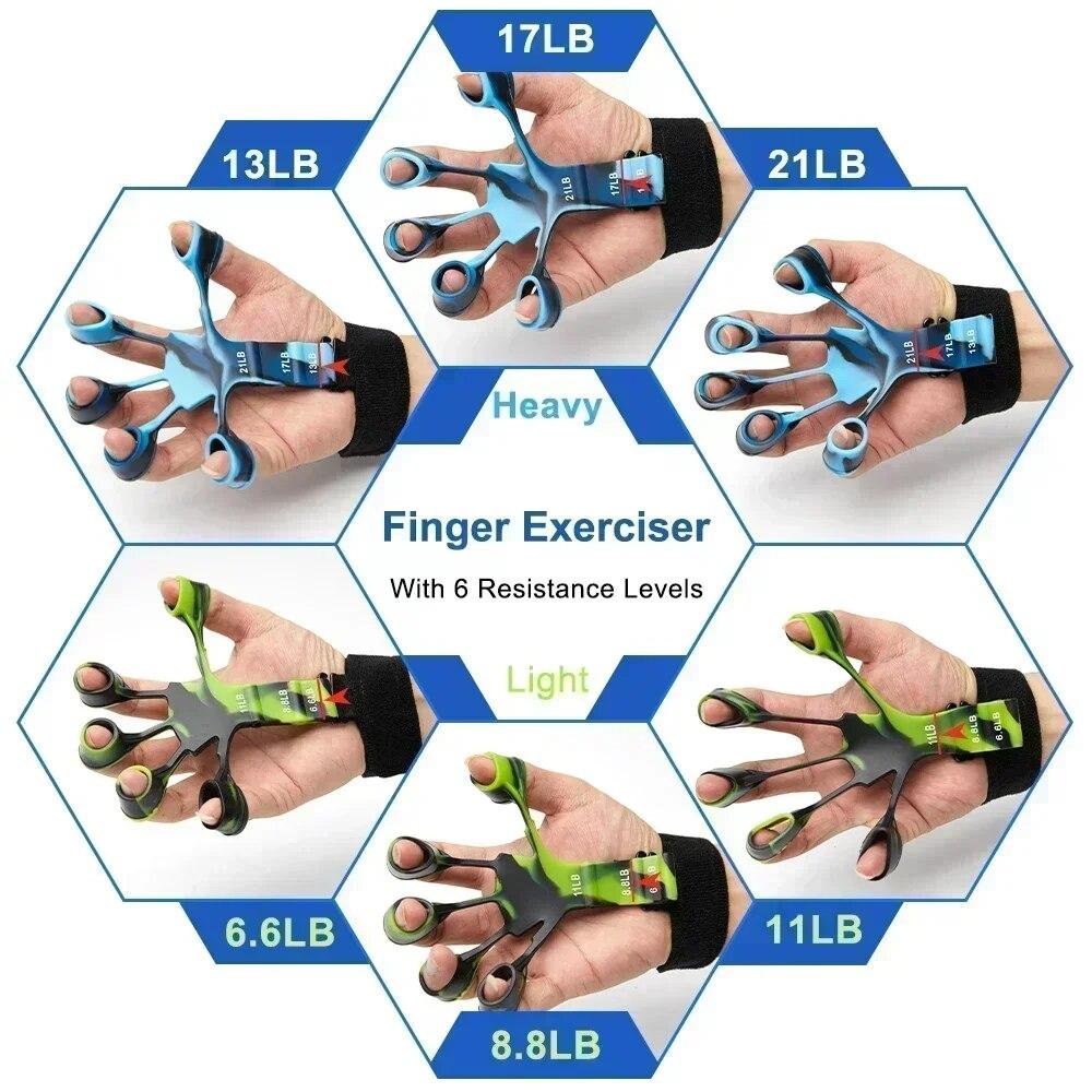 Fitness and Exercise Training Gripper, Hand Expander, Finger Squeeze, Sports Gym, Training Accessories, 5 Resistance, Training