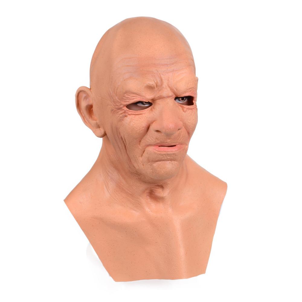 Halloween Face Dress up Funny and Scary Latex Wig Bald Mask Adult Horror Head Mask Halloween Dance Props Mask Terrible