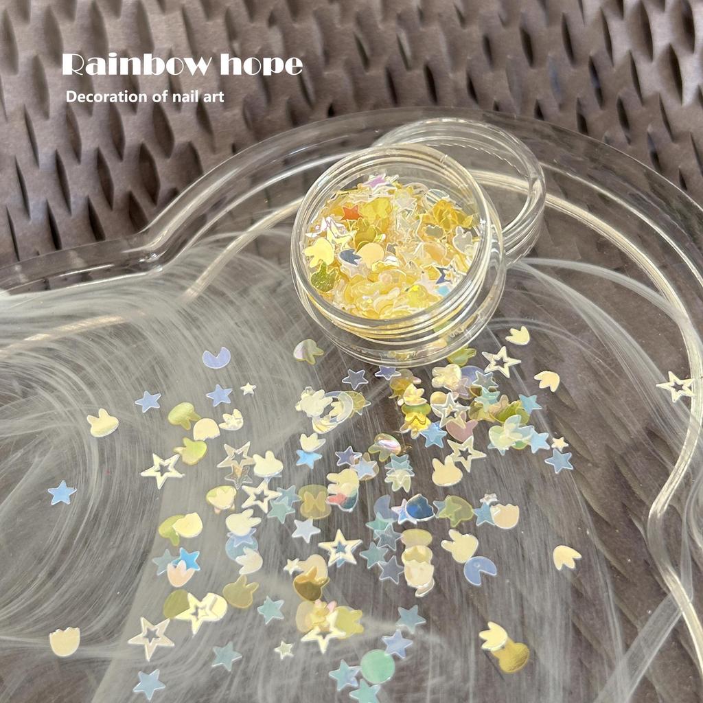 Japanese-Style Cute Mixed Color Nail Glitter Stickers for DIY Nail Art