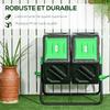 Garden Compost Bin, 130 L Capacity, 67 X 60 X 77 Cm, Black, Steel and PP Construction