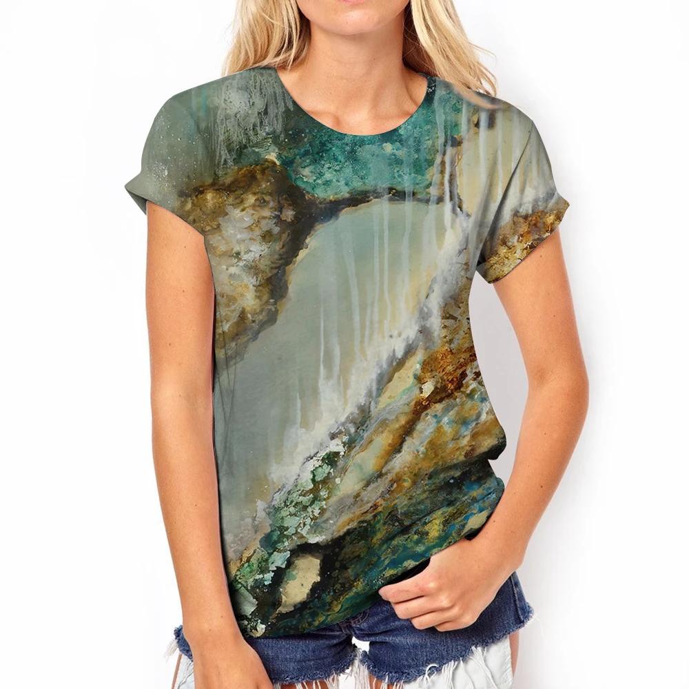 Summer Women's Elegant Personalized Cartoon Field Sunset 3D Printed Top T-shirt Women's Casual Fashion Short Sleeve Top