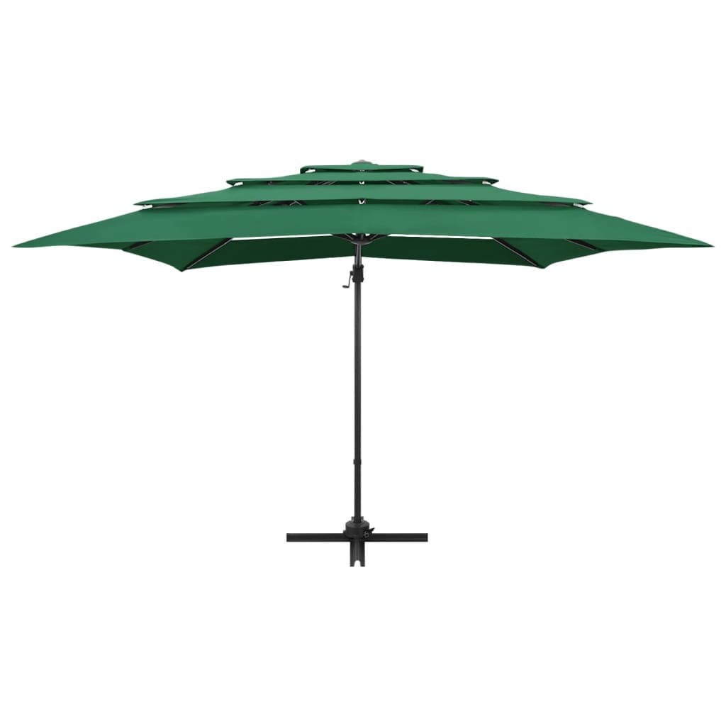 4 Layer Sun Umbrella with Aluminum Pole Green 250 X 250 Cm