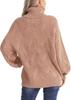 Women's High Neck Cable Knit Pullover Sweater - 2024 Autumn/Winter Collection