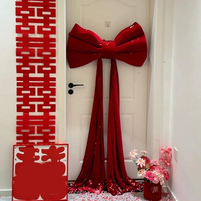 Large Red/Pink Plushie Bows Wedding Decoration Wall Decorating Ormanent For Event Planners Anniversary Celebration