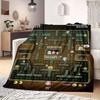SpyxFamily Stilvolle 2D Cartoon Flanelldecke, Moderner Druck für Schlafzimmer, Bequeme Sofa-Reisedecke_LIAN