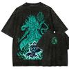 Digimon Washed T-shirt 2026 New Model Personality Clothes Shirt Year Round Clothing Retro Fashion Vintage Loose Oversized Plus Size Unisex