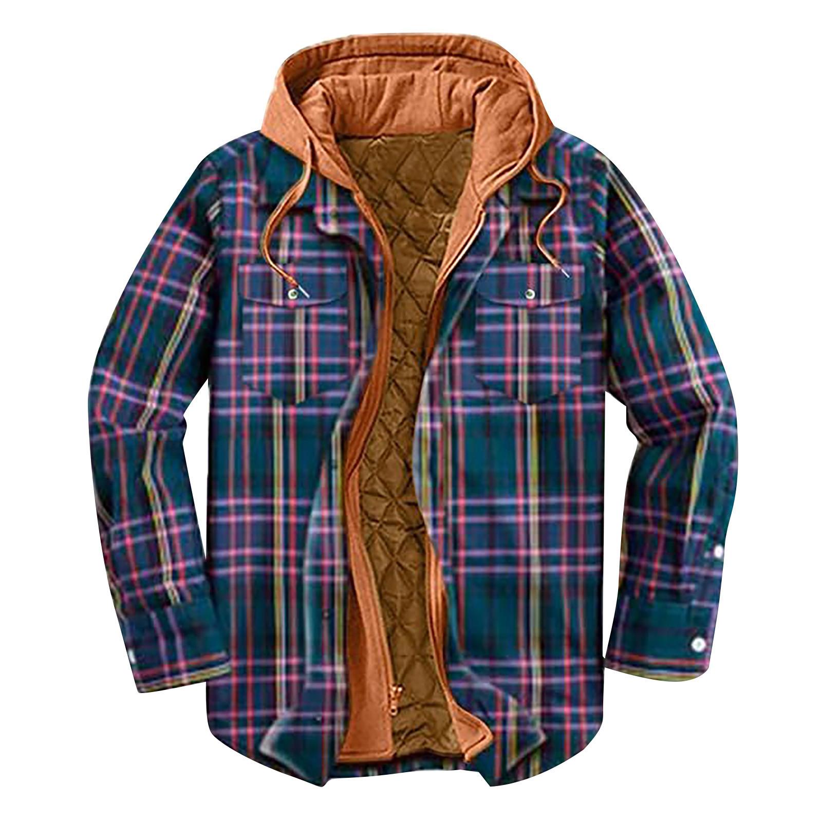 

Зимняя мужская одежда Европейская и американская осенне-зимняя утепленная хлопковая клетчатая куртка с длинными рукавами и капюшоном Куртка 5XL