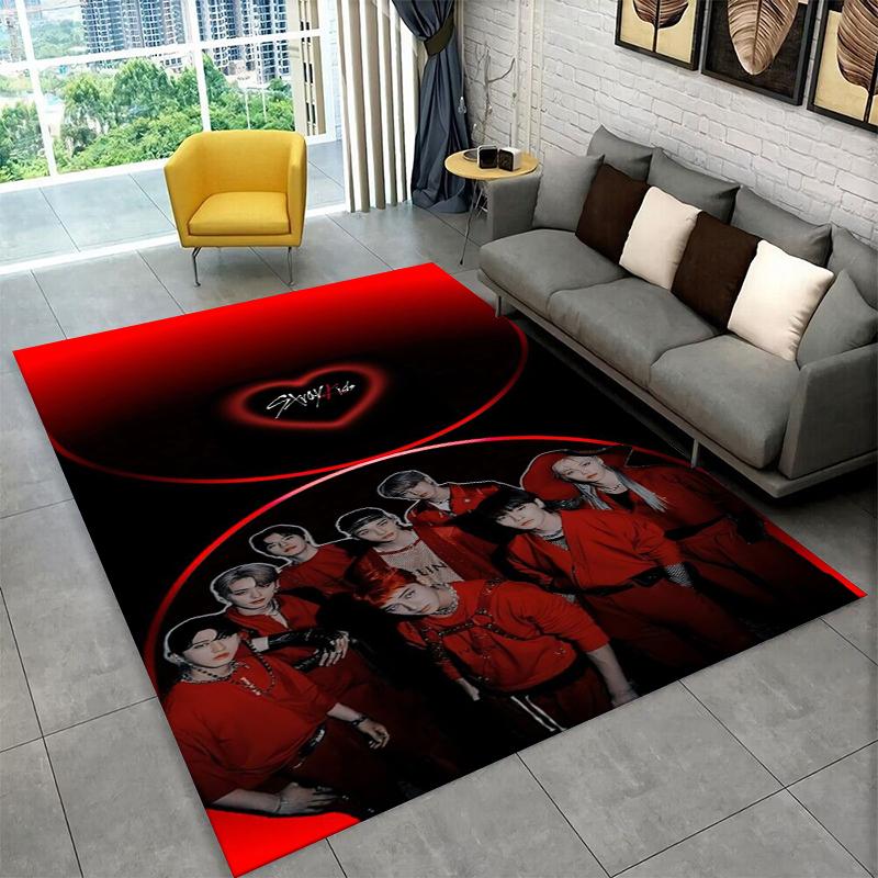 Tappeto Kpop B-BTS Gruppo di Moda Tappeto Stella per Sala Giochi Camera da Letto Soggiorno Divano Decorazioni per la Casa, Tappeto per Area Bambini Tappetino Antiscivolo