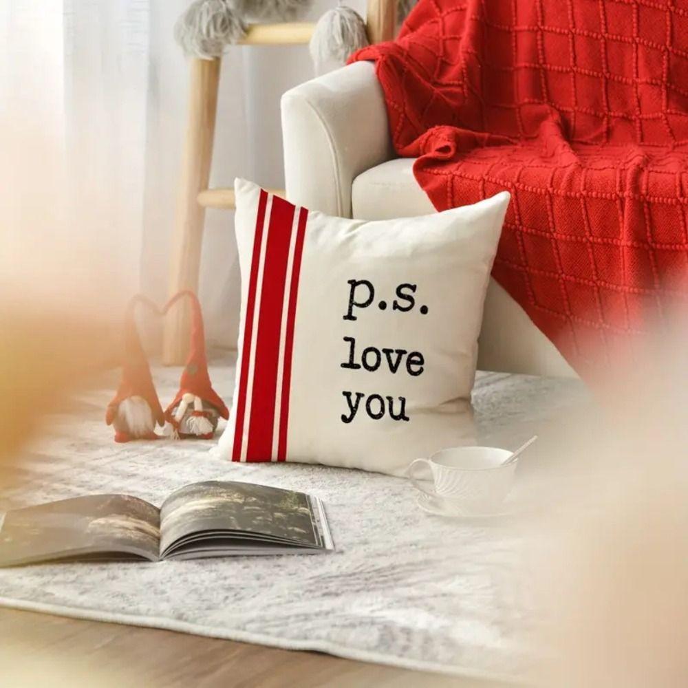 

2Pcs Romantic Cushion Cover Flax Pillow Shell Home Textile Pillow Case Bedroom