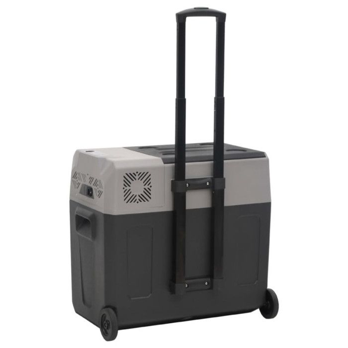 VidaXL Cooler with Wheel and Handle Black and Grey 40 L Polypropylene, Electric Cooler, Compressor Refrigerator, 51782
