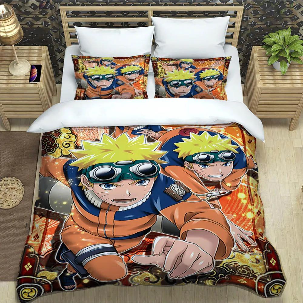 Cartoon N-Naruto Bedding Sets Exquisite Bed Supplies Set Duvet Cover Bed Comforter Set Bedding Set Luxury Birthday Gift