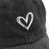 Versatile Peach Heart Embroidery Washed Old Spring And Summer Baseball Hat Women's Thin Couple Soft Top Cap Men's Tide