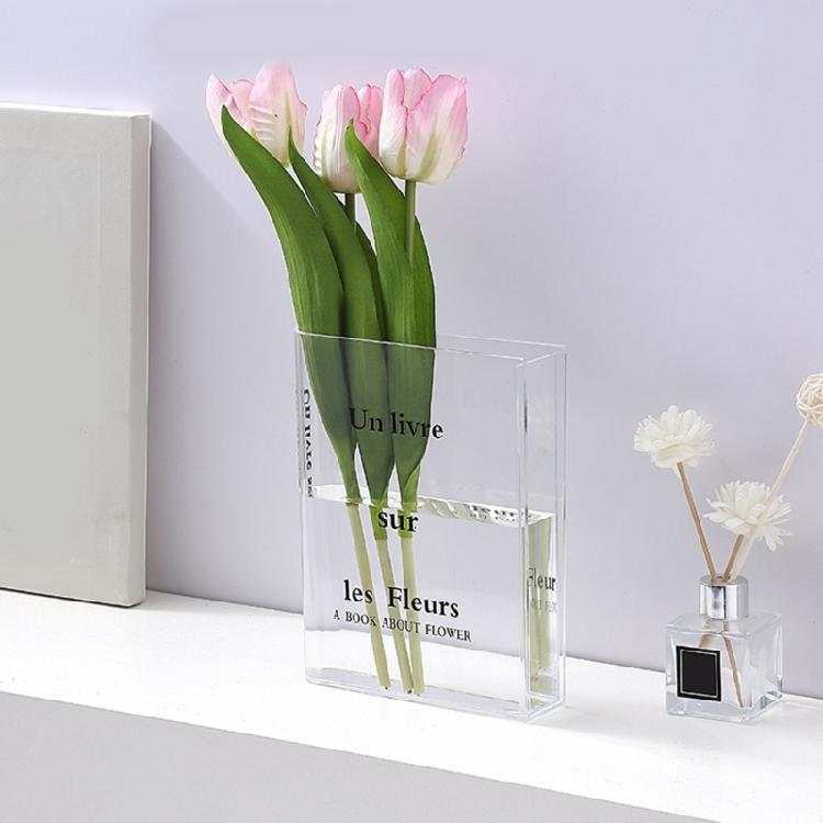 Acrylic Book Design Flower Jar Powerful Substance Prevents Accidents in Family Condition Safe for Child Pet Friendly