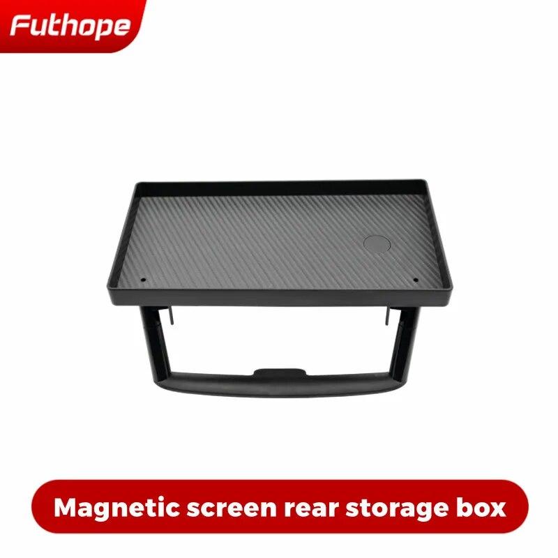 Futhope 2in1 Hidden Pro Screen Storage Box For 2018-23 Tesla Model 3 Y Magnetic Magsafe Hidden Large Space Storage Tissue Box
