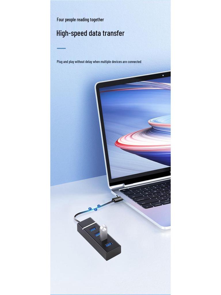 USB 3.0 High-Speed Multi-Port Hub for Laptops & Desktops