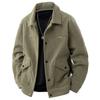 Men's Solid Color Lapel Corduroy Jacket Retro Casual Sports Jacket