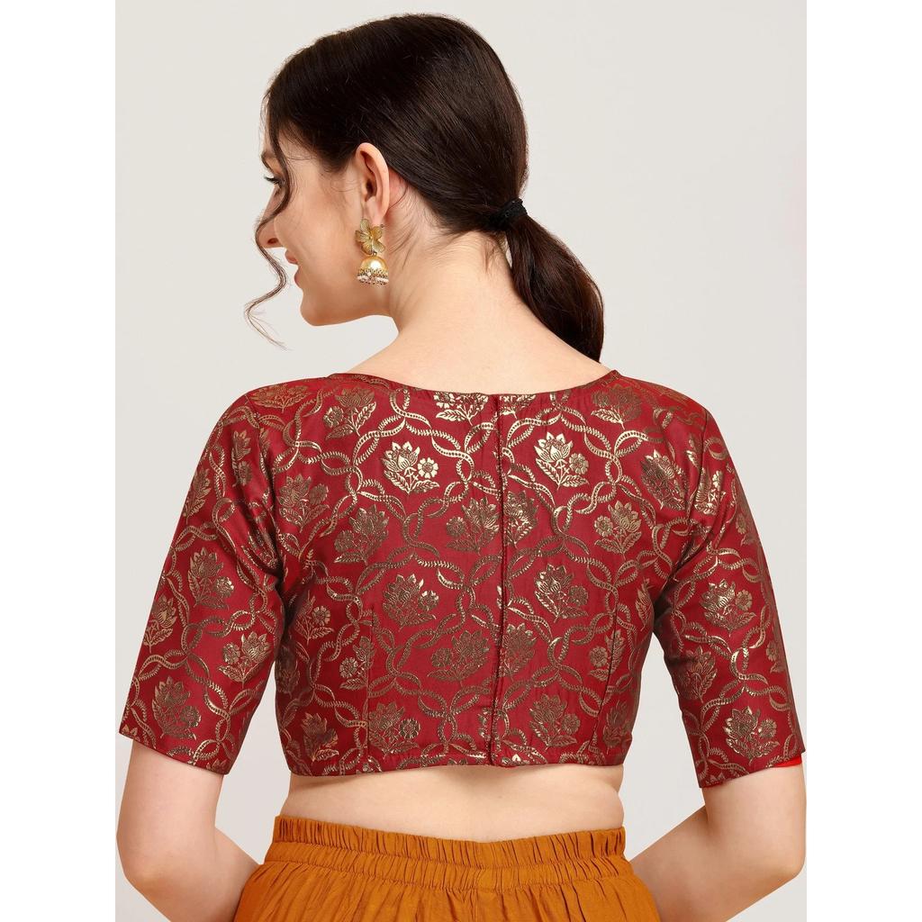 Indian Pakistani Designer Choli Women's Party Wear Ready Made Jacquard Blouse