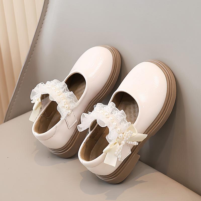 Girls Glossy Leather Shoes Summer and Autumn 2025 New Fashion Foreign Style Children's Princess Shoes Students British Boys and Girls Single Shoes