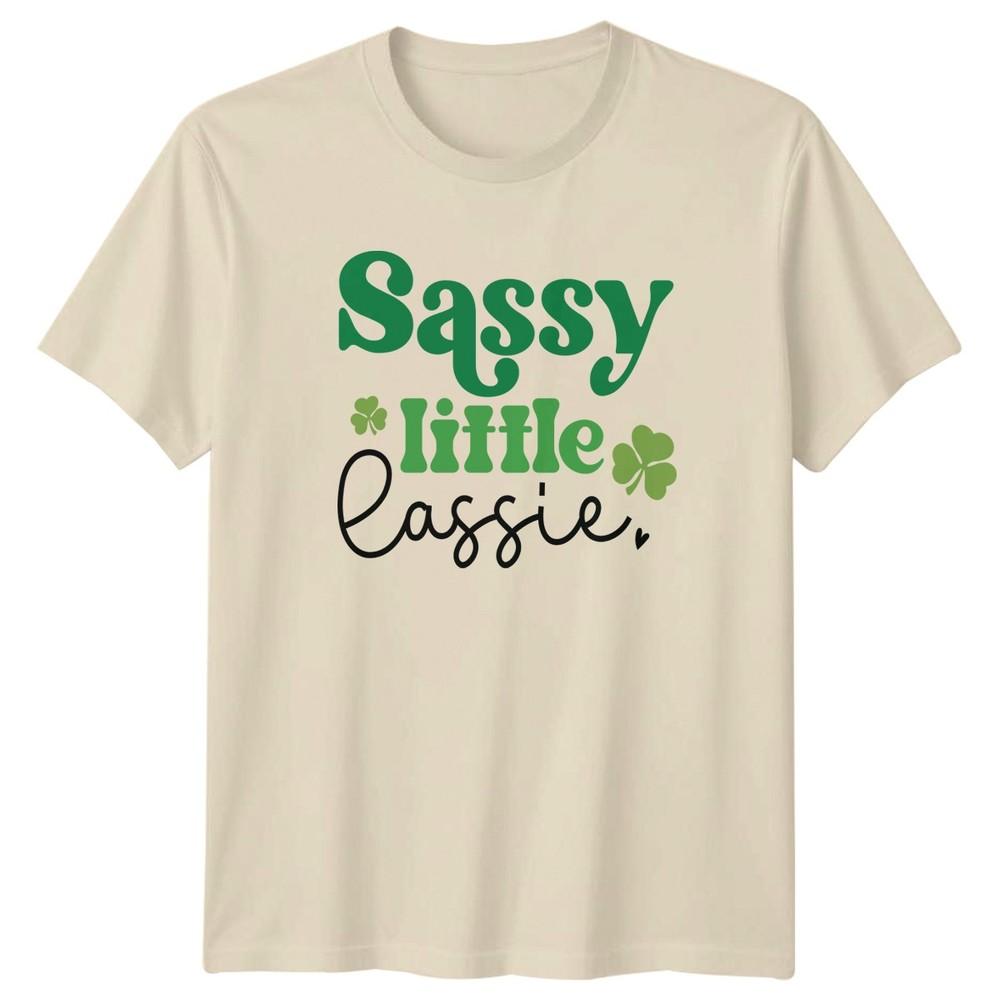Sassy Little Lassie Unisexs TShirt Irish Shamrocks St Patricks Day