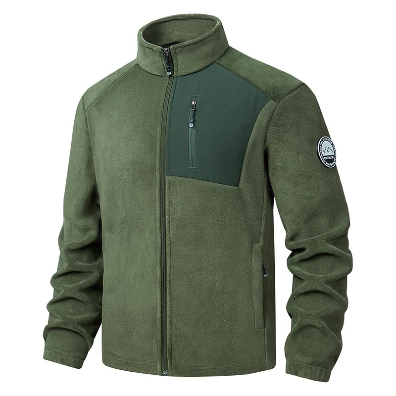 

Double Sided Fleece Fleece Jacket, Warm Fleece Jacket, Men s Spring and Autumn Winter Couple Embroidered Men s Jacket XXXXXL армія зелений колір