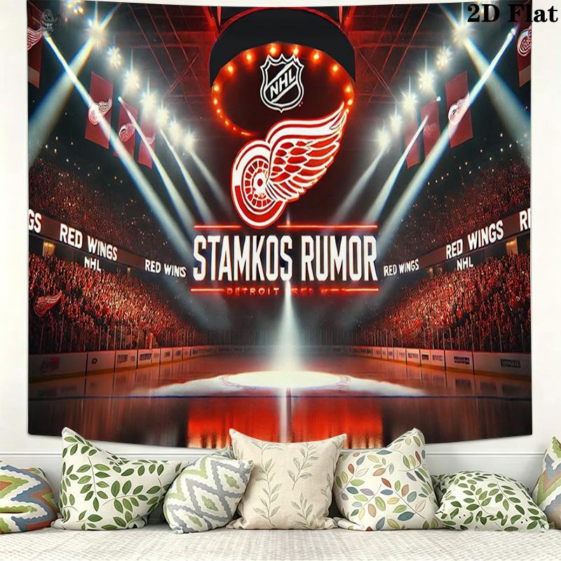 Detroit Red Wings Wall Tapestry Aesthetic Wall Hanging Printed Fabric Blanket Decorative Tapestries for Bedroom Living Room Home Decor