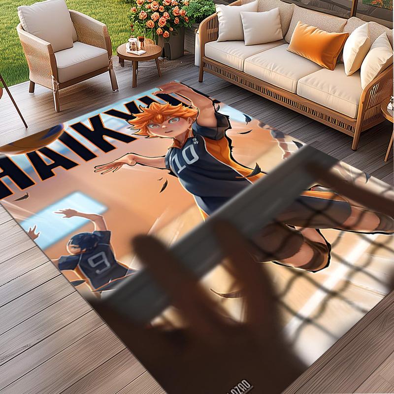 Haikyu Print Rug, Washable Floor Carpet, For Entryway Dorm Laundry Room Office Study, Home Decor Birthday Christmas Gift
