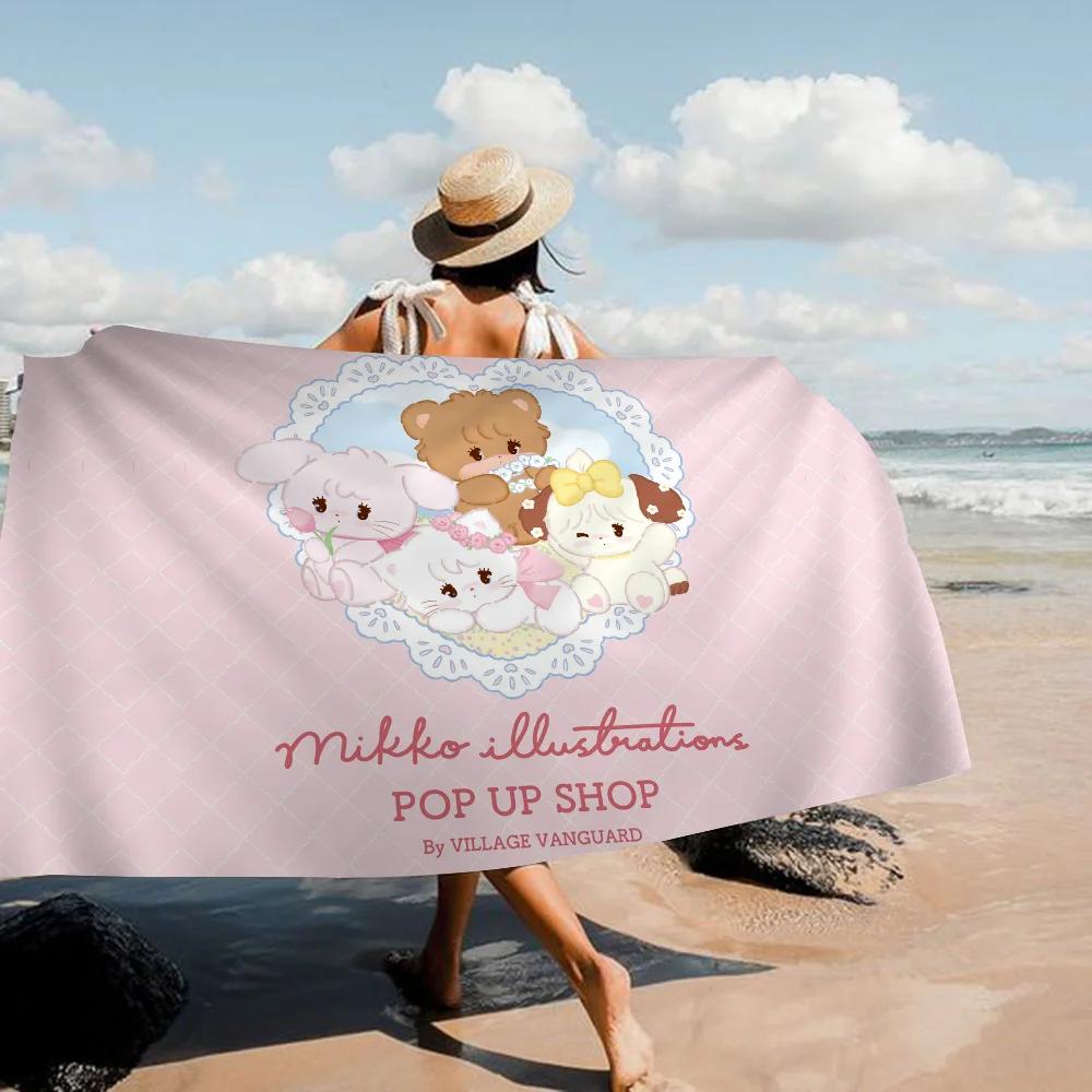 Cute Cat Mikko I-illustrations Microfiber Beach Towel Absorbent Quick dry Soft Yoga Swimming Resort Mountain Climbing Towel