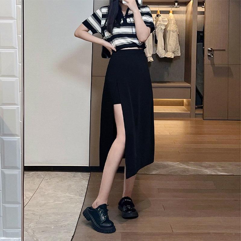 

2024 Женские брюки-миди А-силуэта с высокой талией черного цвета - Стройнящие, драпирующиеся и подчеркивающие фигуру. Large чёрный