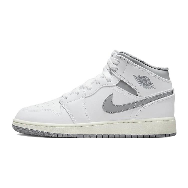 New Jordan Air Jordan 1 Mid Neutral Grey GS 554725-135