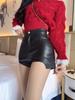Faux Leather Goth High Waisted Female Shorts Y2k Sexy Black PU Fashion Casual Summer Shorts Pants Women Clothing