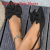 Elegant Low Back Open Toe Flats With Bow Accents For Adults Summer Footwear