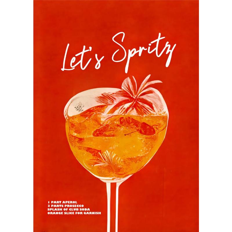 Canvas Painting Beverage Caipirinha Gin Sangria Aperol Spritz Retro Kitchen Wall Decoration