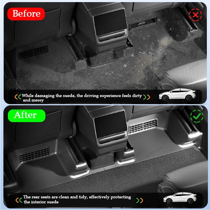 For New Tesla Model Y Launch 2026+ TPE Under Seat Corner Guard Seat Slide Rails Protector Cover Anti-Kick Interior Accessories