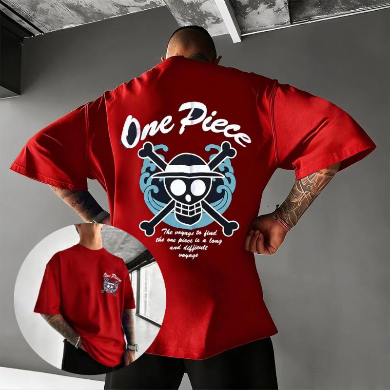 T-shirt Grafica Anime One Piece Uomo Donna 2026 Estate Cotone Manica Corta Tee Streetwear Top Casual Teschio Pirata Cappello di Paglia Luffy