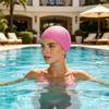 Adults Silicone Swimming Cap, Waterproof Non-slip Elastic Pool Swim Hat, Solid Color Men Women Bathing Cap for Long and Short Hair