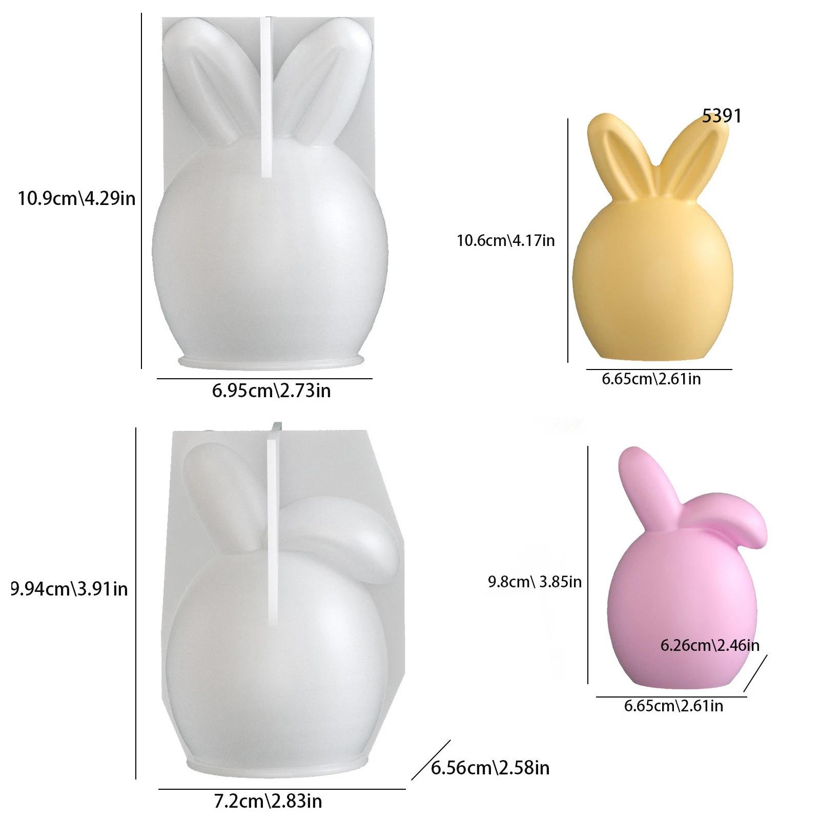 

Mold for DIY Candle Making & Wax Crafts Bunny Rabbit Egg Shapes with Straight-Ear Fold-Ear Rabbit Designs,for Easter Decoraton