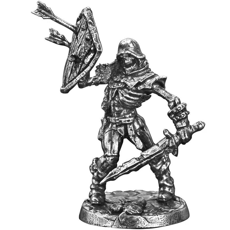 Alloy Undead Skeleton Soldier Figures Ancient Warrior Model Board Game Chess Pieces Desktop Ornament Car Decor Gift