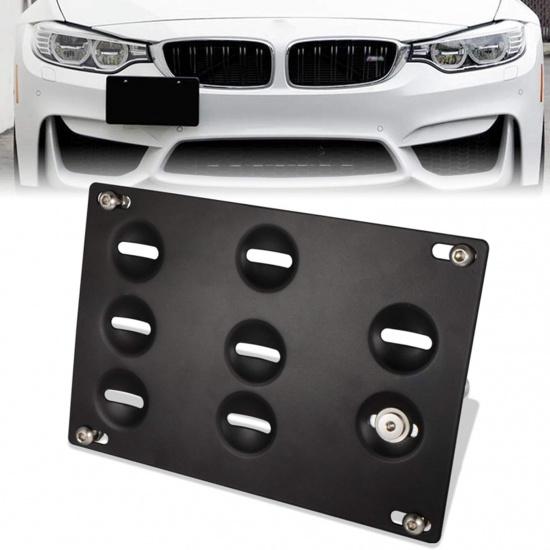 Runmade Front Bumper Tow Hook Adapater License Plate Mounting Bracket Holder Compatible With BMW E39 E46 E90 E91 E92 E93 E70 E71 F10 F30