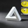 Minimalist Desktop Accessory Triangle Sculpture 3D Printed Optical Illusion Figurine Abstract Geometric Art Piece Decoration for Living Room,