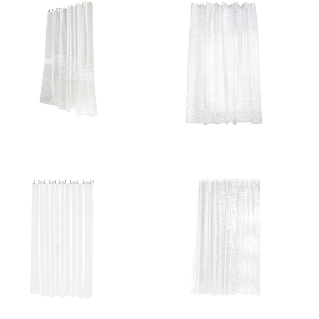 Semi Sheer Plastic Bathroom Shower Curtain Waterproof Mould Proof Quick Drying Washable Long Shower Liner for Home Decors