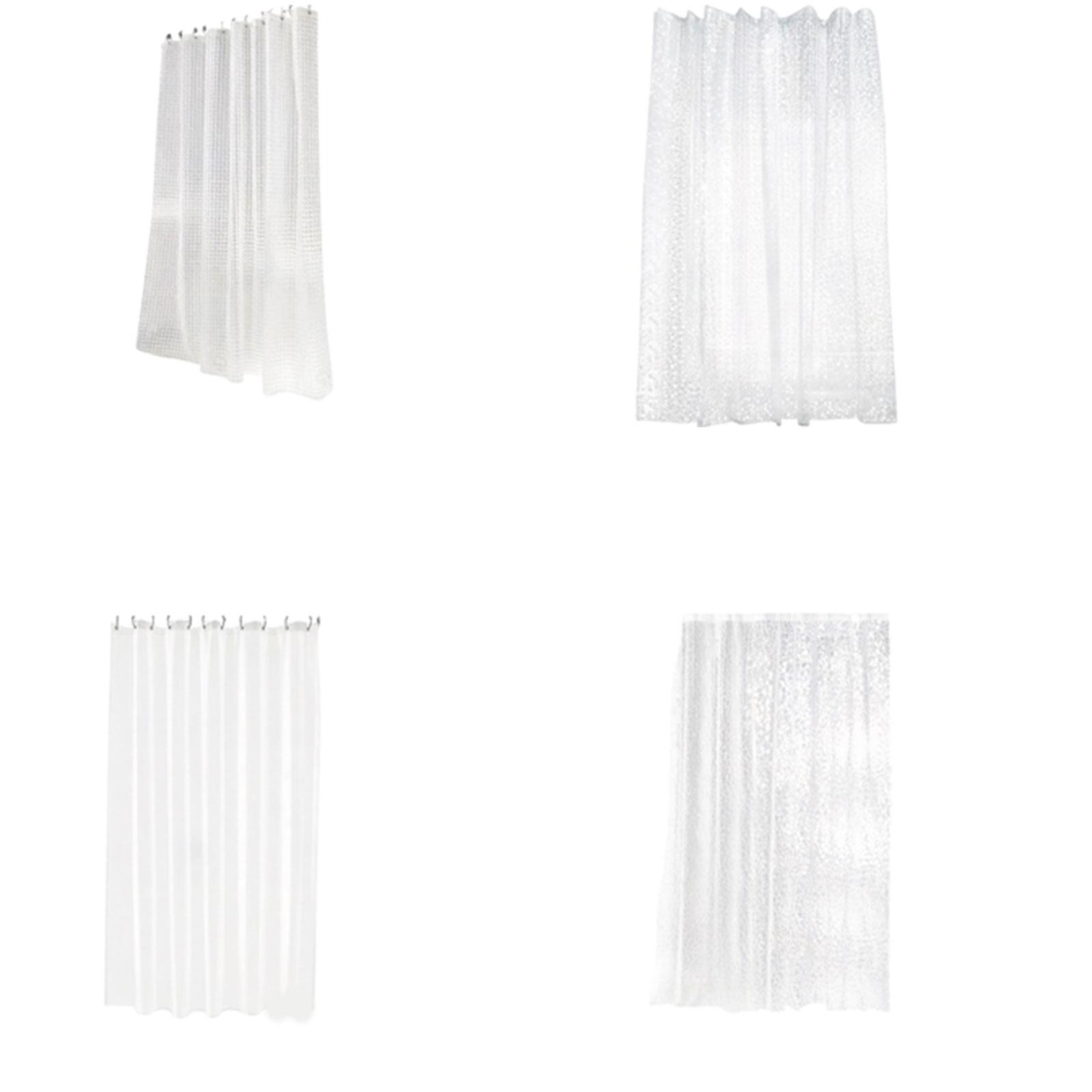 Semi Sheer Plastic Bathroom Shower Curtain Waterproof Mould Proof Quick Drying Washable Long Shower Liner for Home Decors B