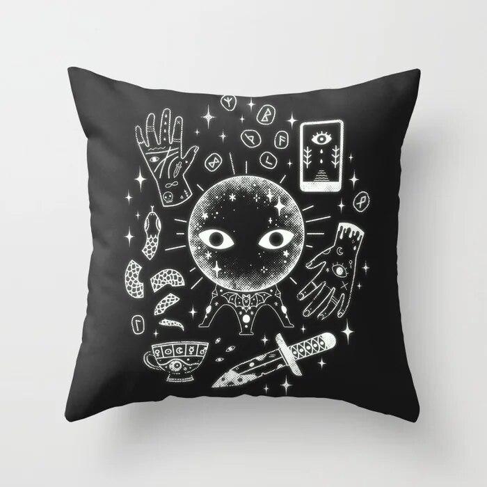 

Halloween Cushion Cover Horror Skull Decorative Pillow Bat Pumpkin Car Decor Home Goods 40x40cm